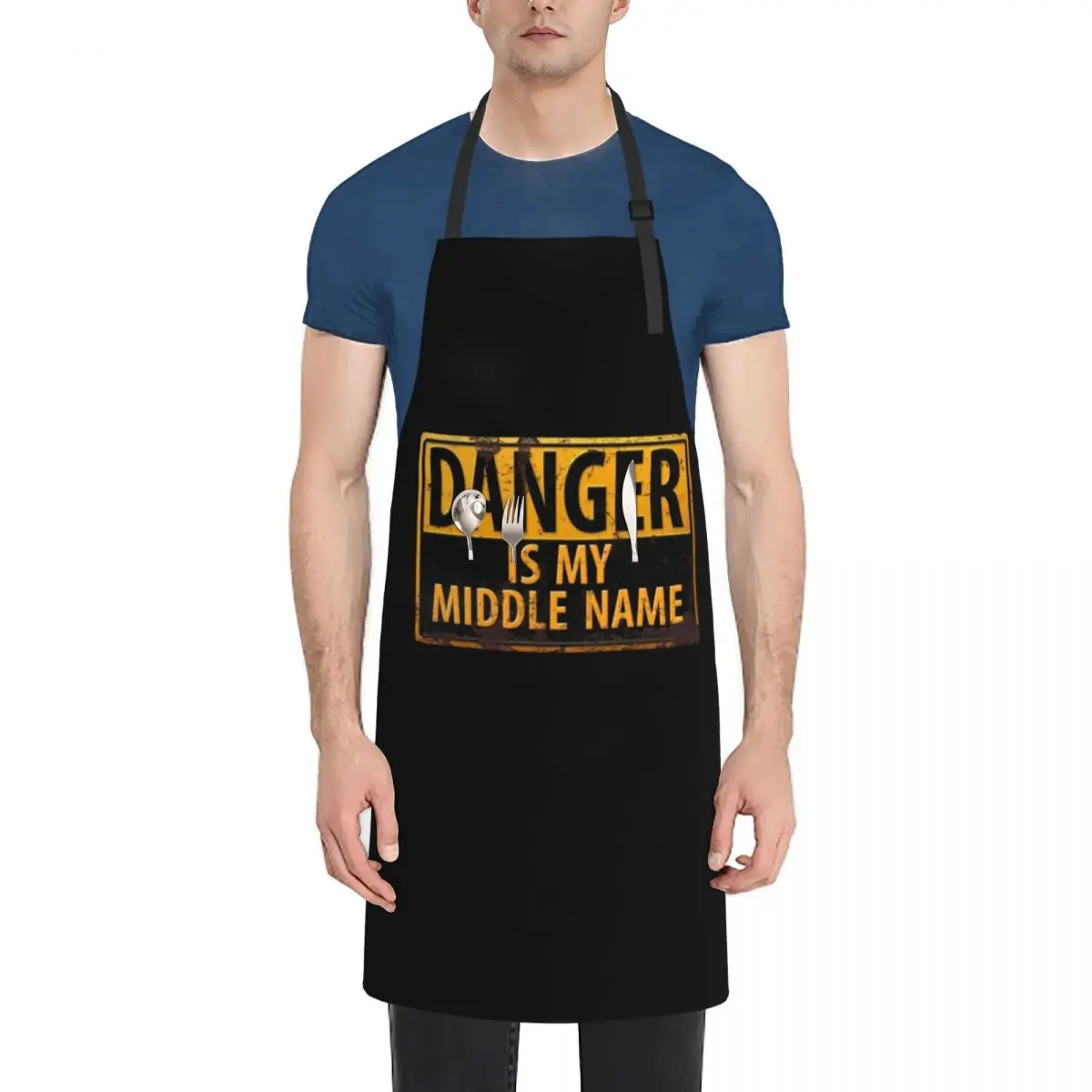 DANGER, Is My Middle Name - Metal Caution Warning Rusty Sign Apron Kitchen And Home Items christmas Children'S Apron