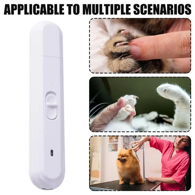 Electric Cat Nail Clipper Dog Cat Rechargeable Nails Trimmer  Low Noise Low Vibration Indoor Pets Grooming Machine