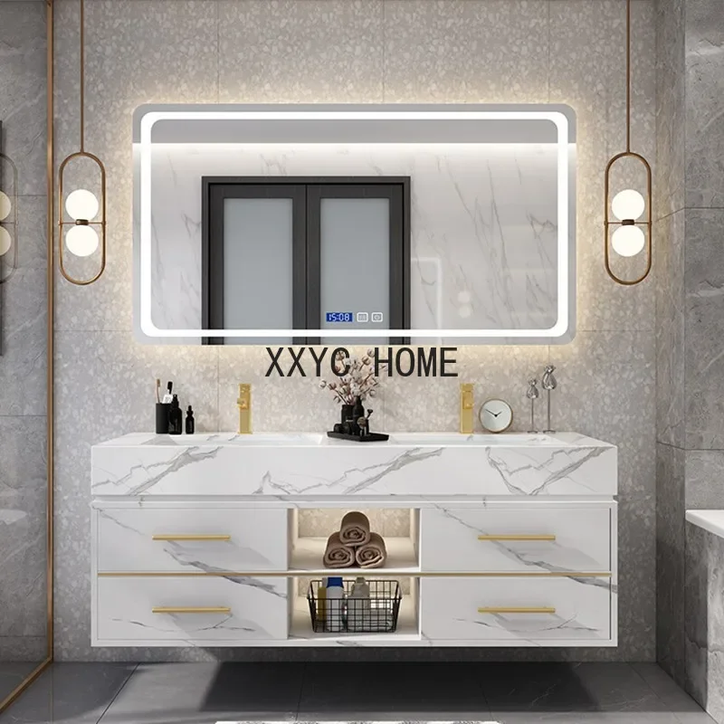 

Шкаф для ванной комнаты из нержавеющей стали 304, шкаф для умывальника, комбинированная ванная комната, простой современный умывальник, умный