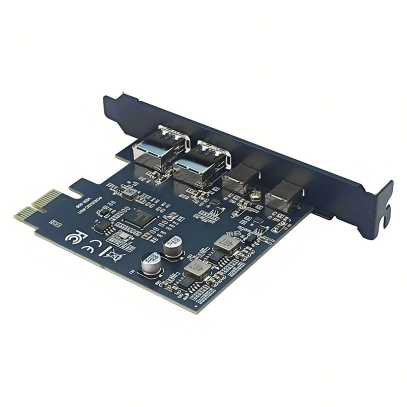 A81M New 4 Ports 5Gbps PCIE Card Hub USB 3.0 PCI-E Board 2Xusb A Port+2Xtype-C Port USB PCI-E Expansion Card Adapter For Compute