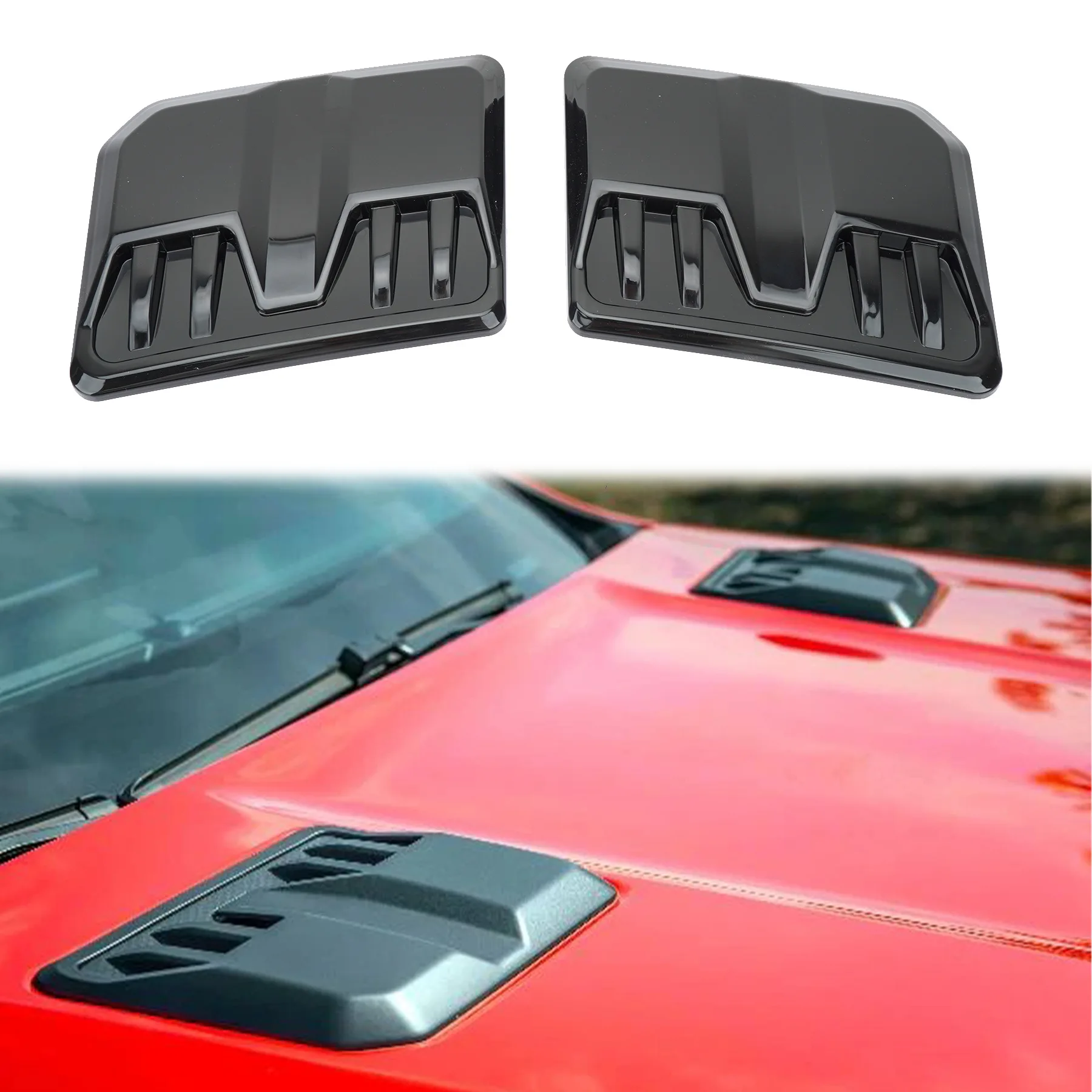 

1 Pair Decorative Universal Font Hood Decorative Air Outlet Cover Car Exterior Decoration Products Asb Material