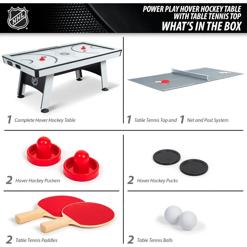 Multi-Game Tables, Play 2-in-1 Air Hockey Table with Table Tennis Top - Perfect for Family Game Room Man cave, or Garage