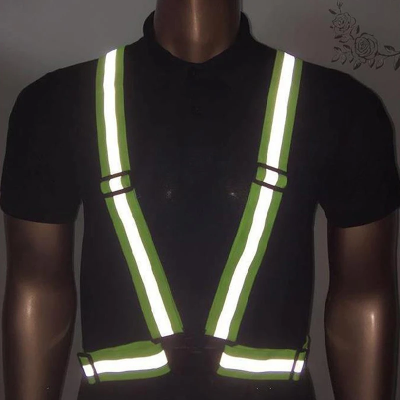 Reflective Vest Unisex High Visibility Adjustable Safety Vests Elastic Strip Security Traffic Night Working Running Cycling Vest