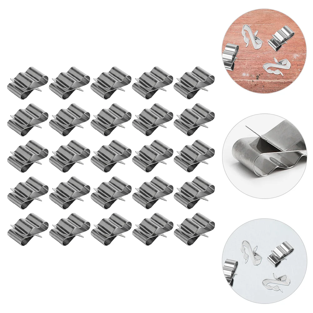 50 Pcs Wire Clamp Stainless Photovoltaic Cable Clips Thread Holder Steel Trailer Frame