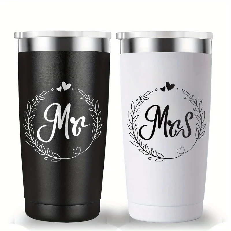 a Pair，Mr. and Mrs. Cup，Stainless Steel Insulation Travel Cup