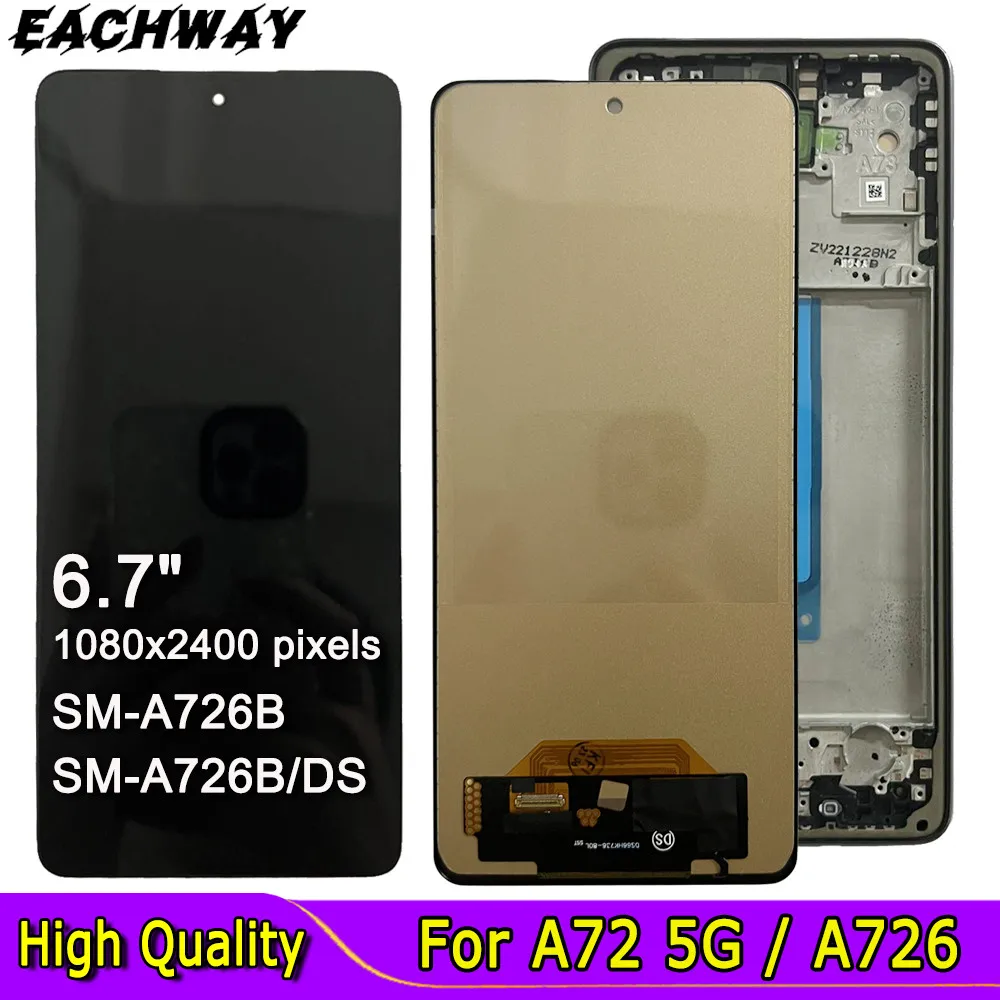 

AMOLED For Samsung Galaxy A72 5G LCD Display Touch Screen Digitizer For Samsung A72 5G LCD A726 SM-A726B SM-A726B/DS LCD Screen