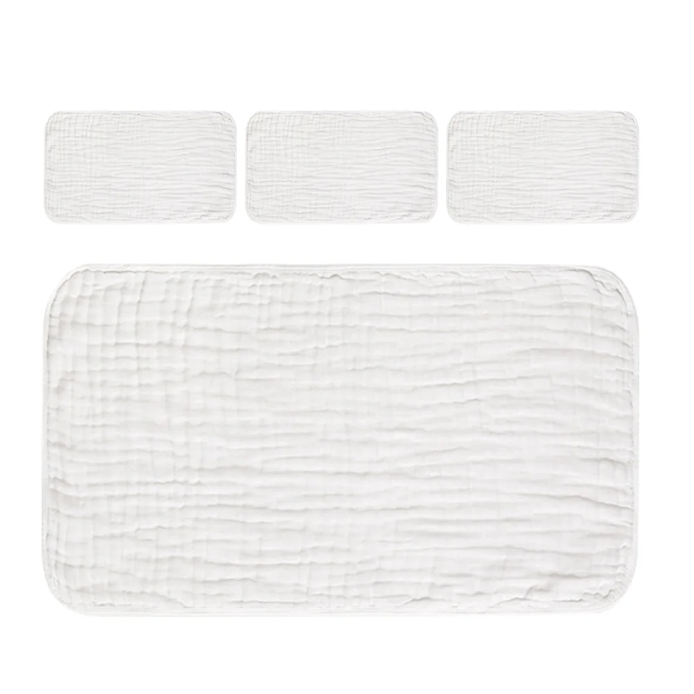 

4 Pcs Spit up Dribble Rag Cotton Washcloths Baby Towel Towels Burping for Babies Full Coverage White Infant