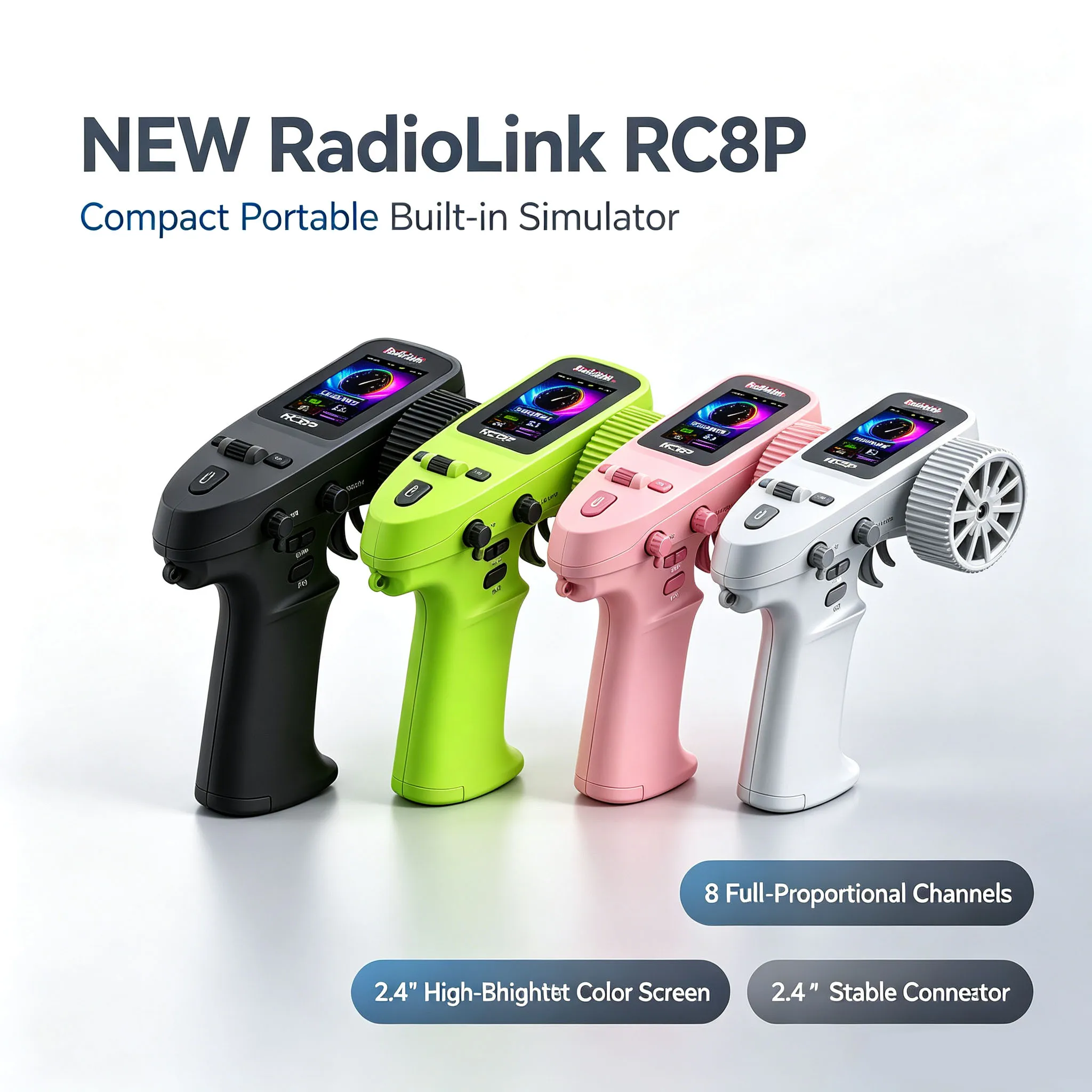 NEW RadioLink RC8P Compact portable built-in Simulator  8 Full-Proportional Channels 2.4