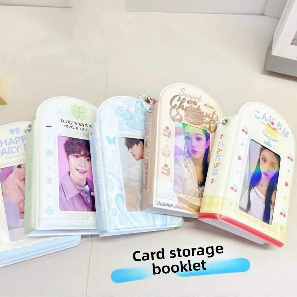 Strawberry Pudding Card Album PVC Cute Rabbit Idol Card Collect Book 3 Inch with 16 Internal Pages Collectible Card Album