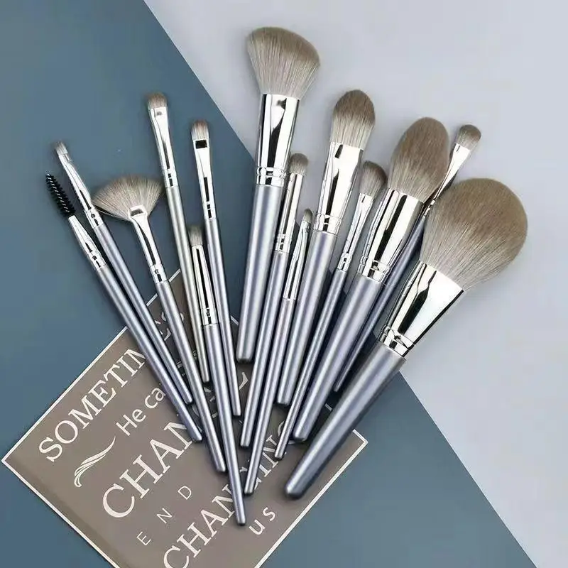 

【WHB】Ultra Soft 14 Pcs Makeup Brush Set Soft Bristle Full Face Loose Powder Eyeshadow Brush Professional Cosmetic Brush
