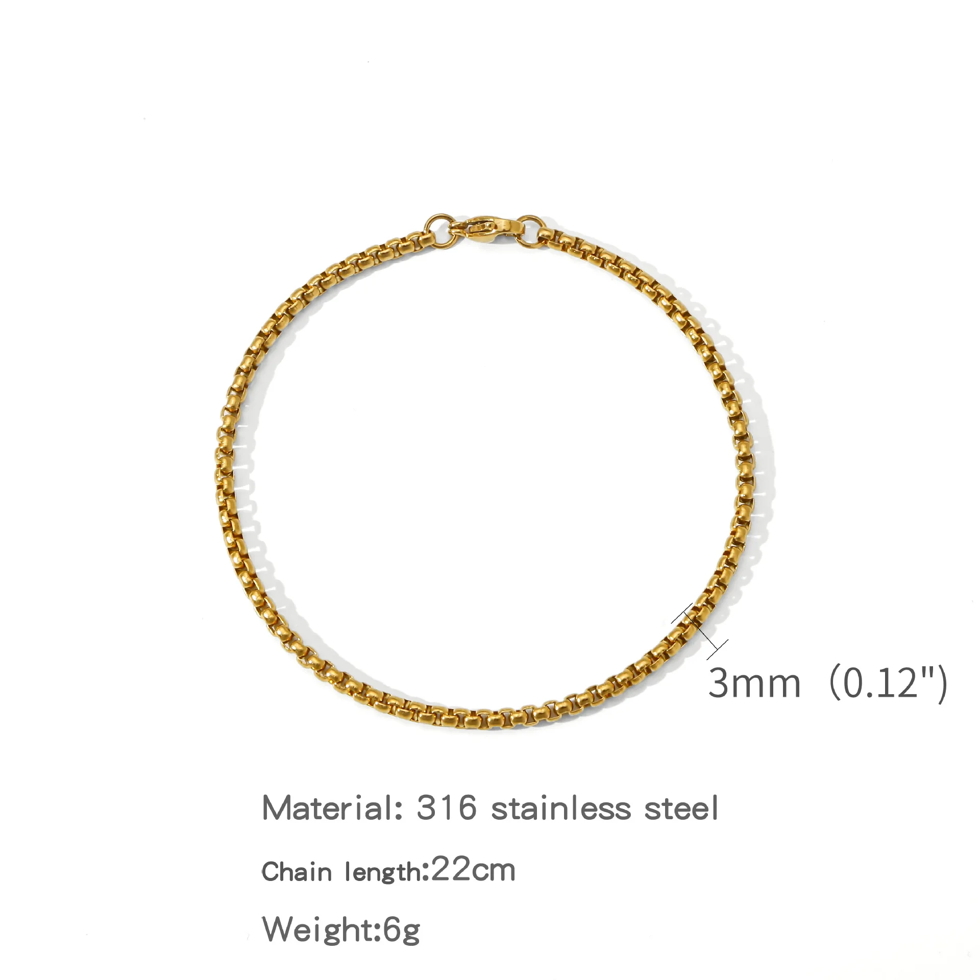 Stainless Steel Square Ball Chain Bracelet Men Titanium Steel Jewelry Hip-Hop Bracelet For Women Fashion Trend Accessories Gif