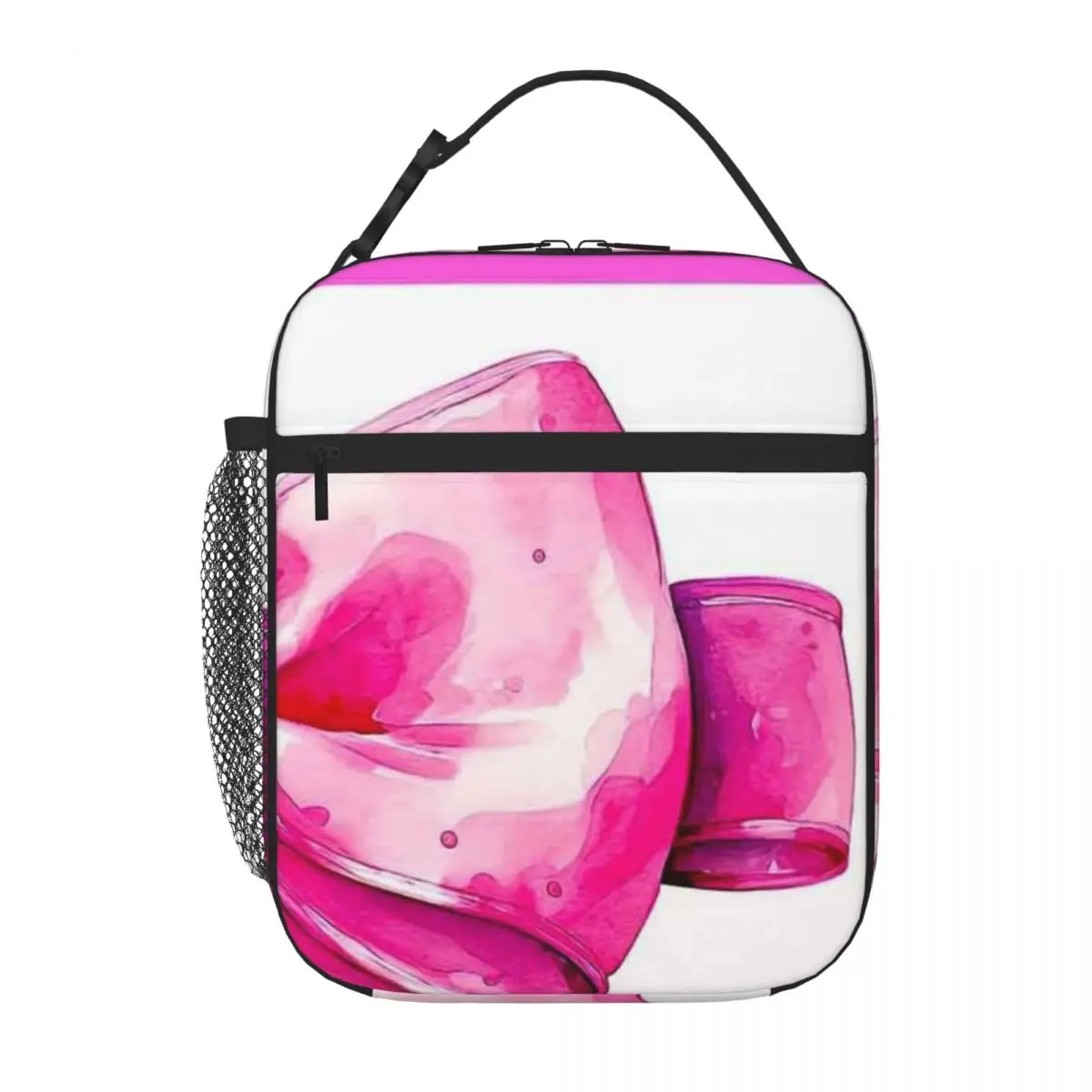 Bestselling Bold Pink Bow Ruffled Insulated Lunch Pouch Daily Meal Prep Small Lunch Bag