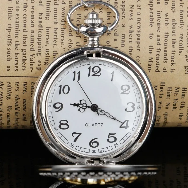 Steampunk الفاخرة تشغيل الحصان الذهبي ساعة جيب كوارتز زودياك النمط الصيني قلادة مجوهرات الرجال النساء الهدايا مع سلسلة