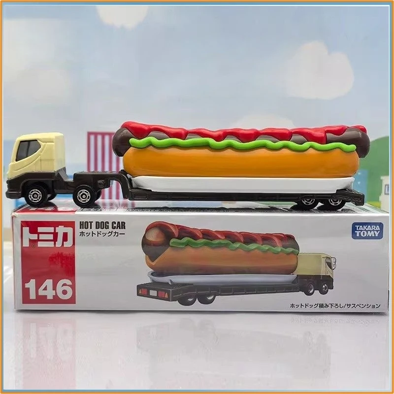 Genuine Tomica New Long Type Die-Cast Car No.146 Hot Dog Fast Food Truck Model Toy Gift view 4
