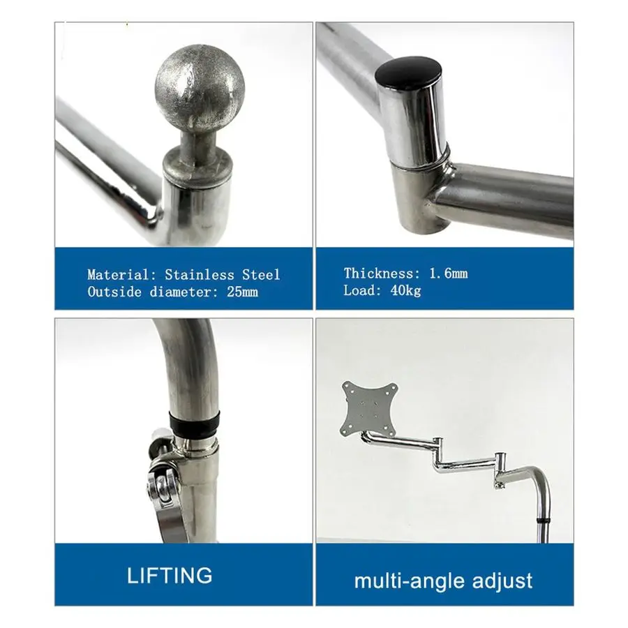 OK611 Bedside Moving Laptop Stand Adjustable Sofa Computer Monitor Holder Mount Keyboard Holder Rotating Laptop Table Lapdesks O