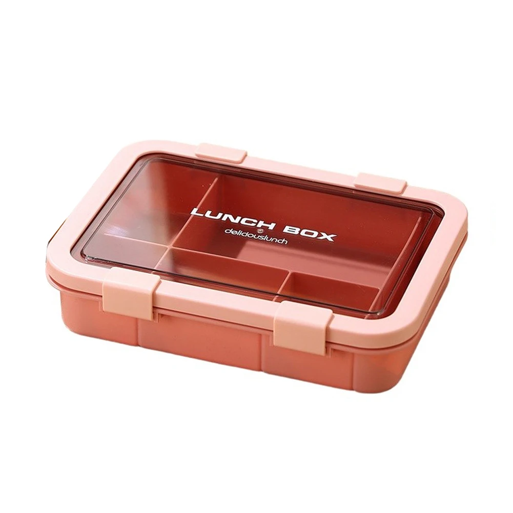 For Daily Commutes 5 Compartment Lunch Box Dishwasher Safe Food Organizer Lunchbox Brown 1500ml Total Capacity