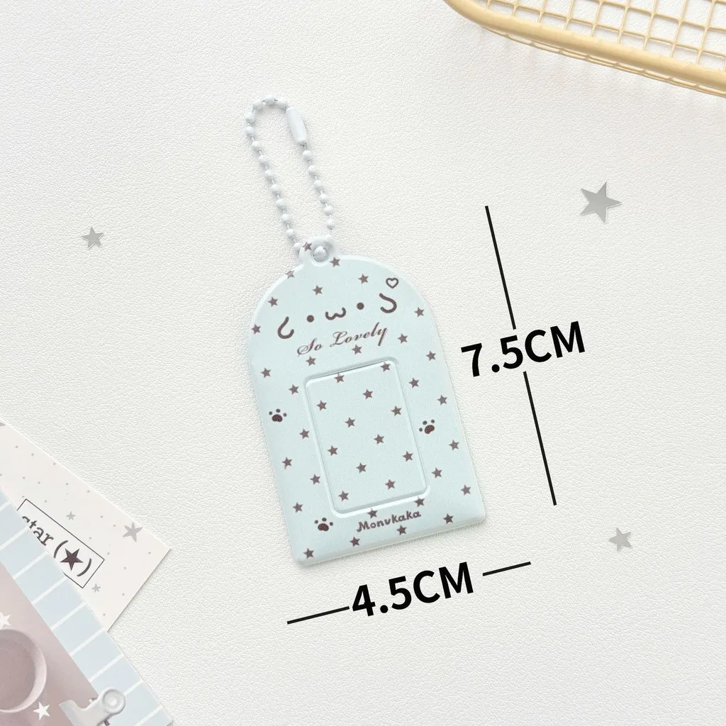 Y2K Colorful Polka Dot 1 Inch PVC Photo Card Holder Kpop Photocard Display Handbag Pendant Student ID Card Protective Cover
