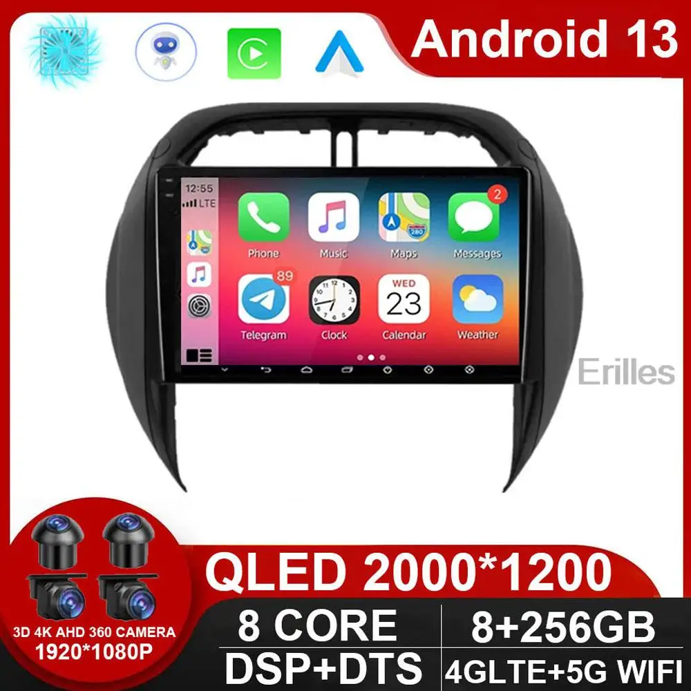 

Android 14 Car Multimedia Player For TOYOTA RAV4 2003 2004 2005 GPS Navigation 4G Wifi Radio No DVD Player Carplay NO DVD