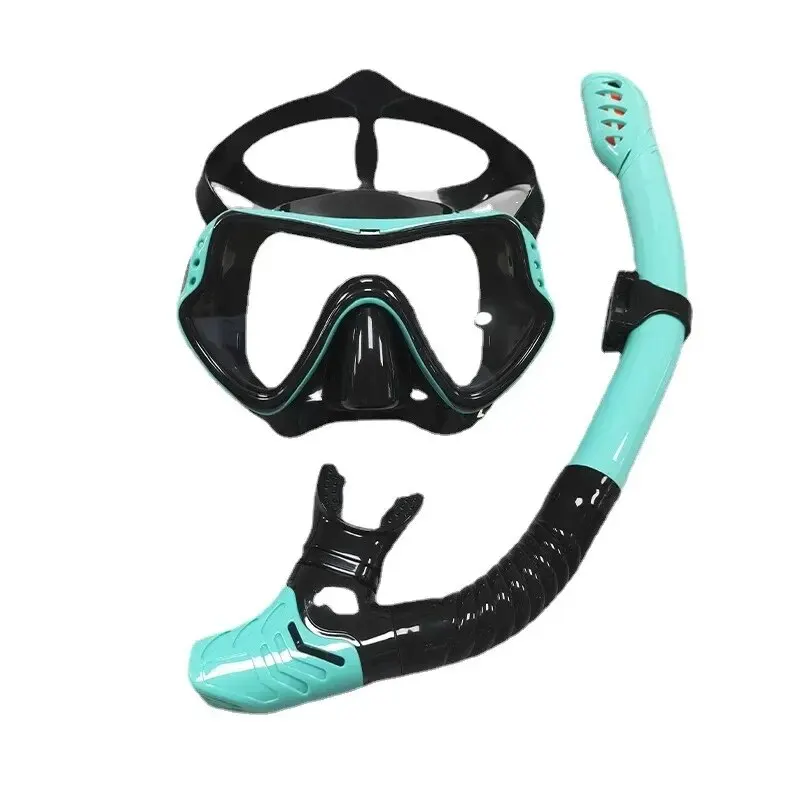 Adult Diving Suit Tempered Glass Mask Silicone Breathing Tube Set Full Dry Snorkeling Equipment