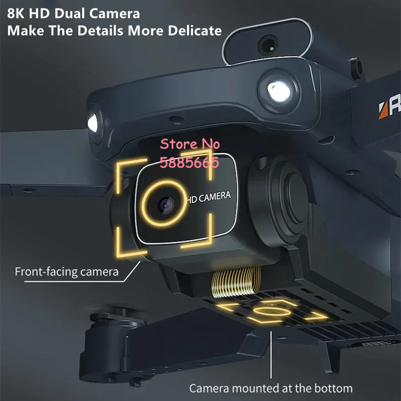 8K ESC Dual กล้อง MINI รีโมทคอนโทรลแบบพับได้ Drone Optical Flow การถ่ายภาพวิถีอัจฉริยะเที่ยวบิน WiFi FPV RC Drone