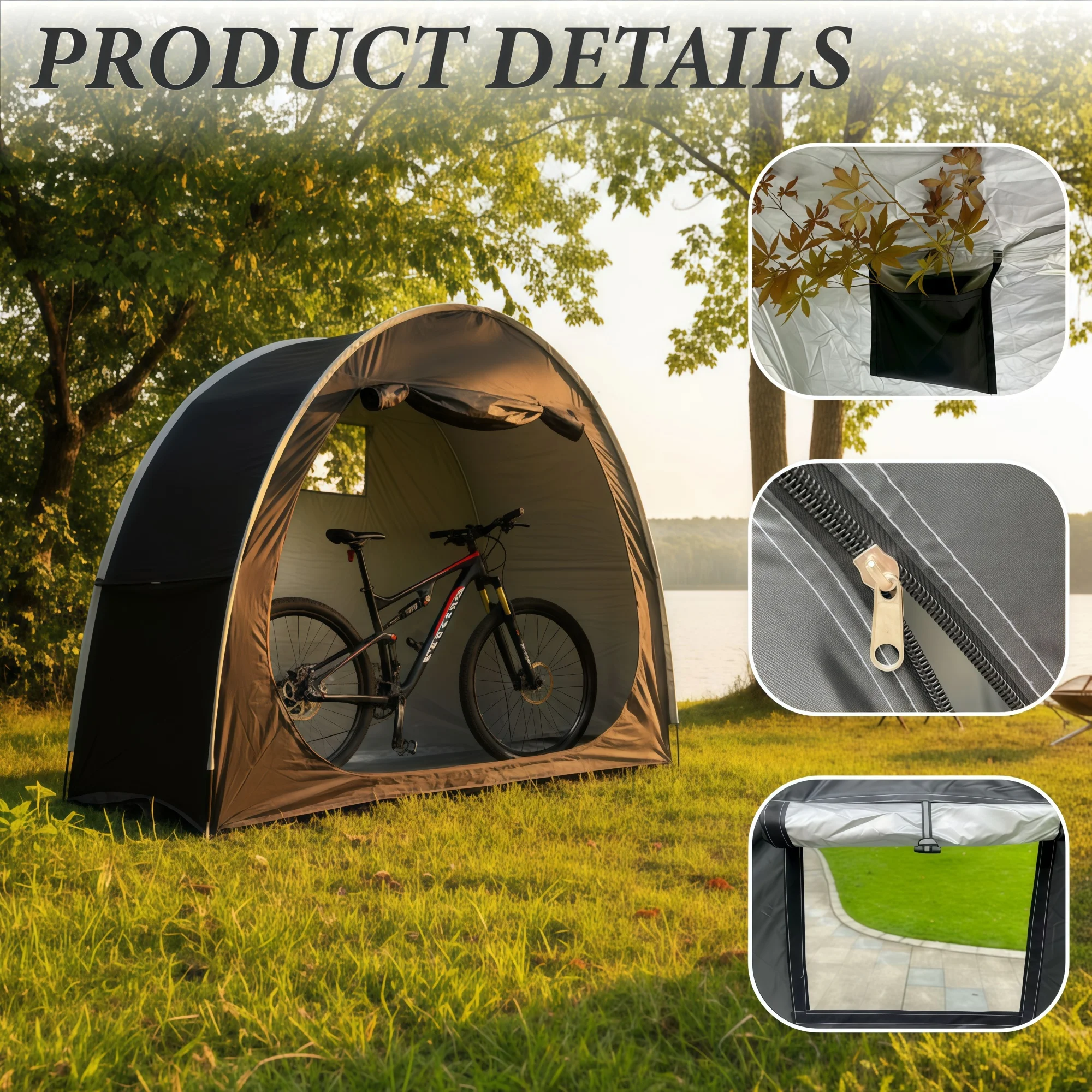 1 Pack Handy Household Bike Storage Tent, Quick‑Set Shelter, Backyard Lawn Bicycle Storage Shed for Bike Fans