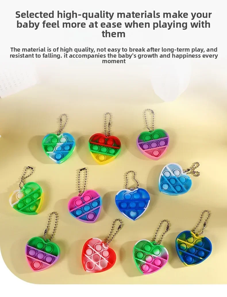 

20pcs Mini Pop Keychain Sensory Fidget Toys Bulk Classroom Prizes Kids Birthday Party Favors Wedding Guest Gifts