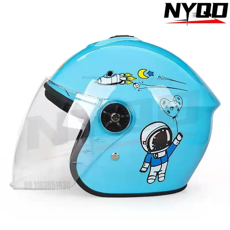 Children electric bike helmets for boys girls cartoon four season universal cute half helmet astronaut kids Scooter helmet