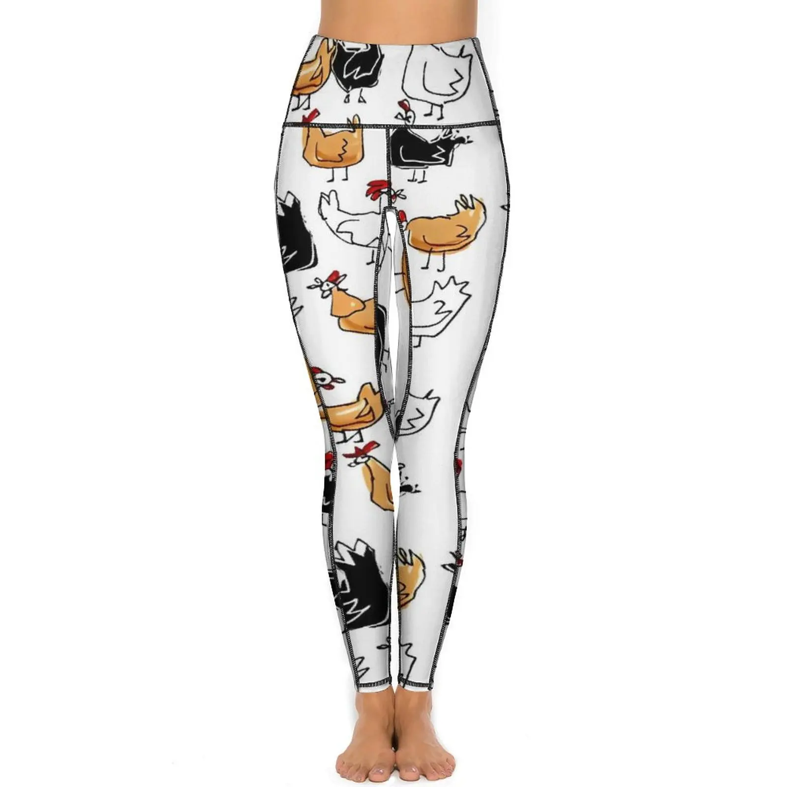 Chickens Brood Yoga Pants Sexy Abstract Animal Graphic Leggings High Waist Gym Leggins Women Kawaii Stretch Sports Tights