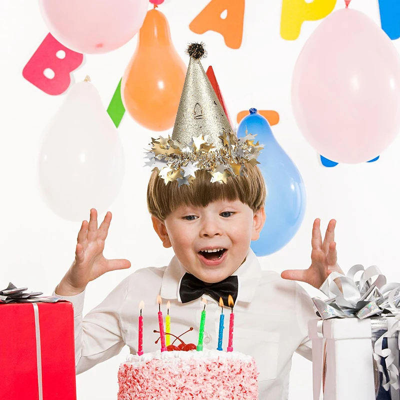 Birthday Party Hat Paper Gold Silver Pink Crown Caps Photo Prop Dress Up Gender Reveal Party Decor Baby Show Birthday Decoration - Image 5
