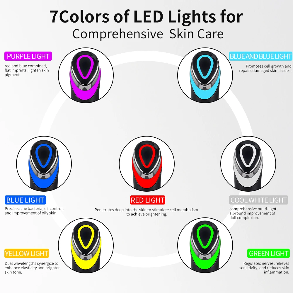 7 colori Age-R Booster Pro Cura della pelle del viso Dispositivo di bellezza antirughe EMS Microcorrente Lift Massager Uso domestico Bellezza Cura della pelle