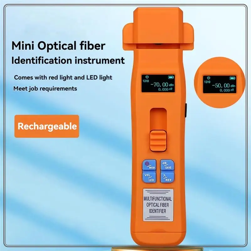 Identificatore di fibra ottica attiva affidabile e ricaricabile Tester per cavi in fibra live Strumento FTTH OFI integrato in OPM/VFL/LED, Ac ricaricabile