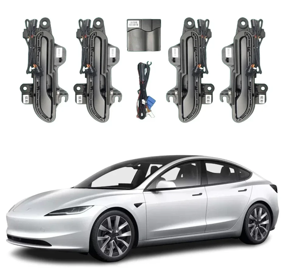 

For Tesla Car Accessories Wireless Easy Install Electric Door Handle With LED Colorful Light for Model 3/Y 2021+