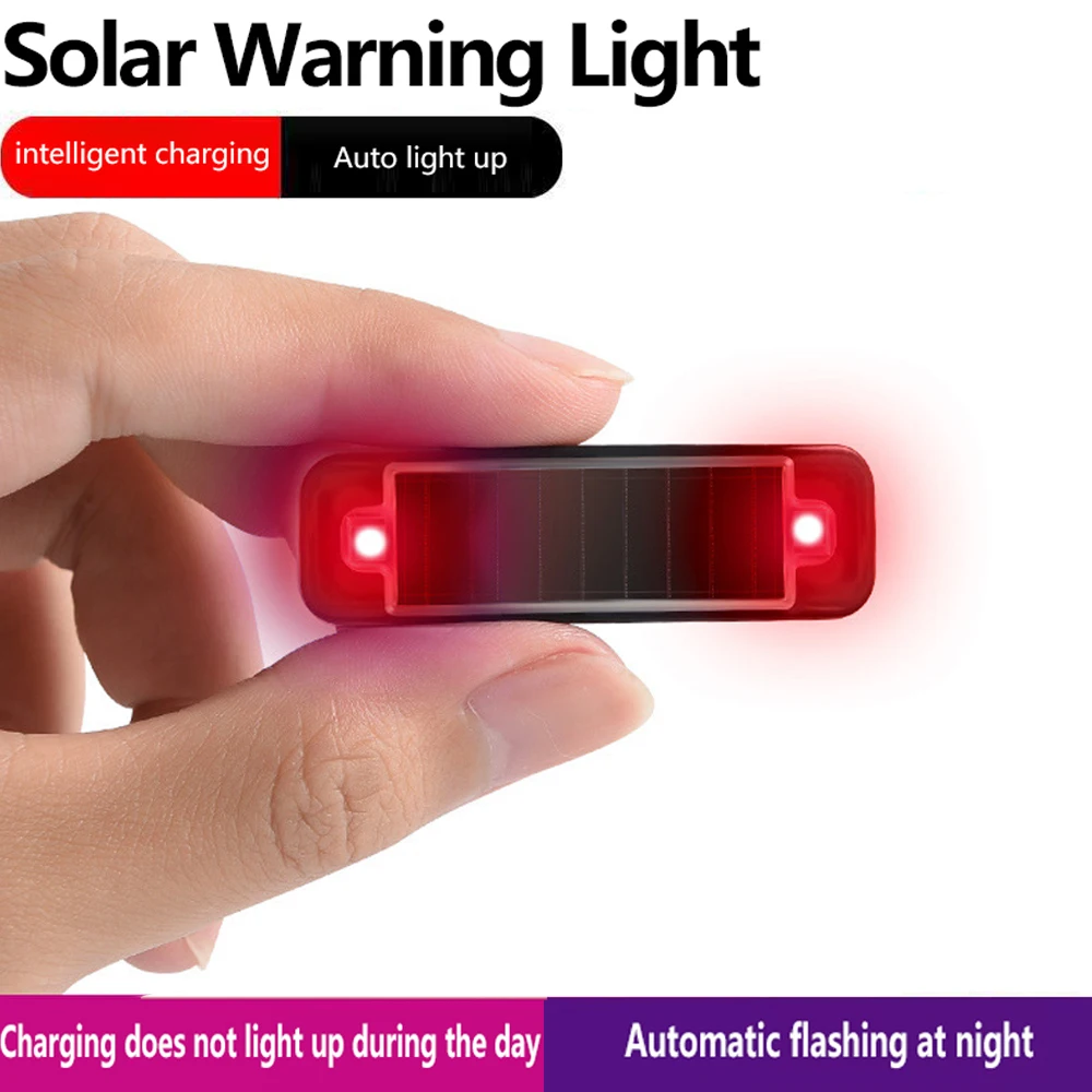 

Mini LED Solar Power Car Warning Light Night Security Simulated Alarm Wireless Anti-Theft Caution Lamp Flashing Dummy Alarm Lamp