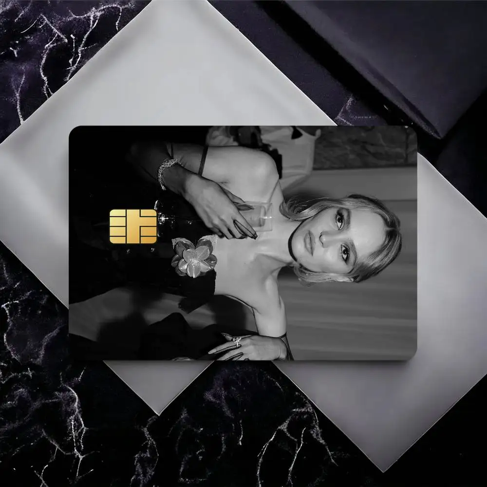 L-Lily-Rose Depp Credit Card Skin Stickers for Bank Card Bus Metro Card Sticker Waterproof Gift
