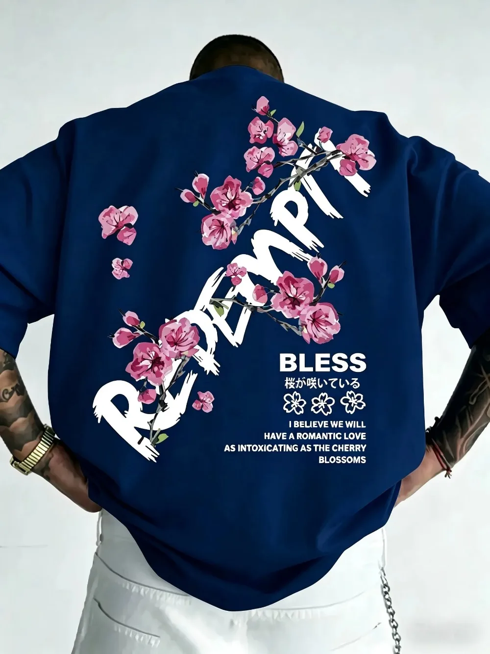 Harajuku American Cherry Blossom Pattern 3Dprint Sport Breatha Quick-dry Men Tshirt Outdoor Casual Fashion Parent-child Clothing