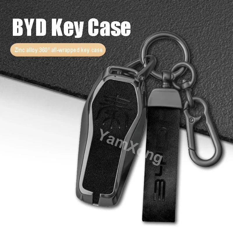 Alloy Remote Car Key Case Cover For Qing plus DMI Qing pro Dmi EV Smart Keyless Protect Case Keychain Hold Shell Car Accessories