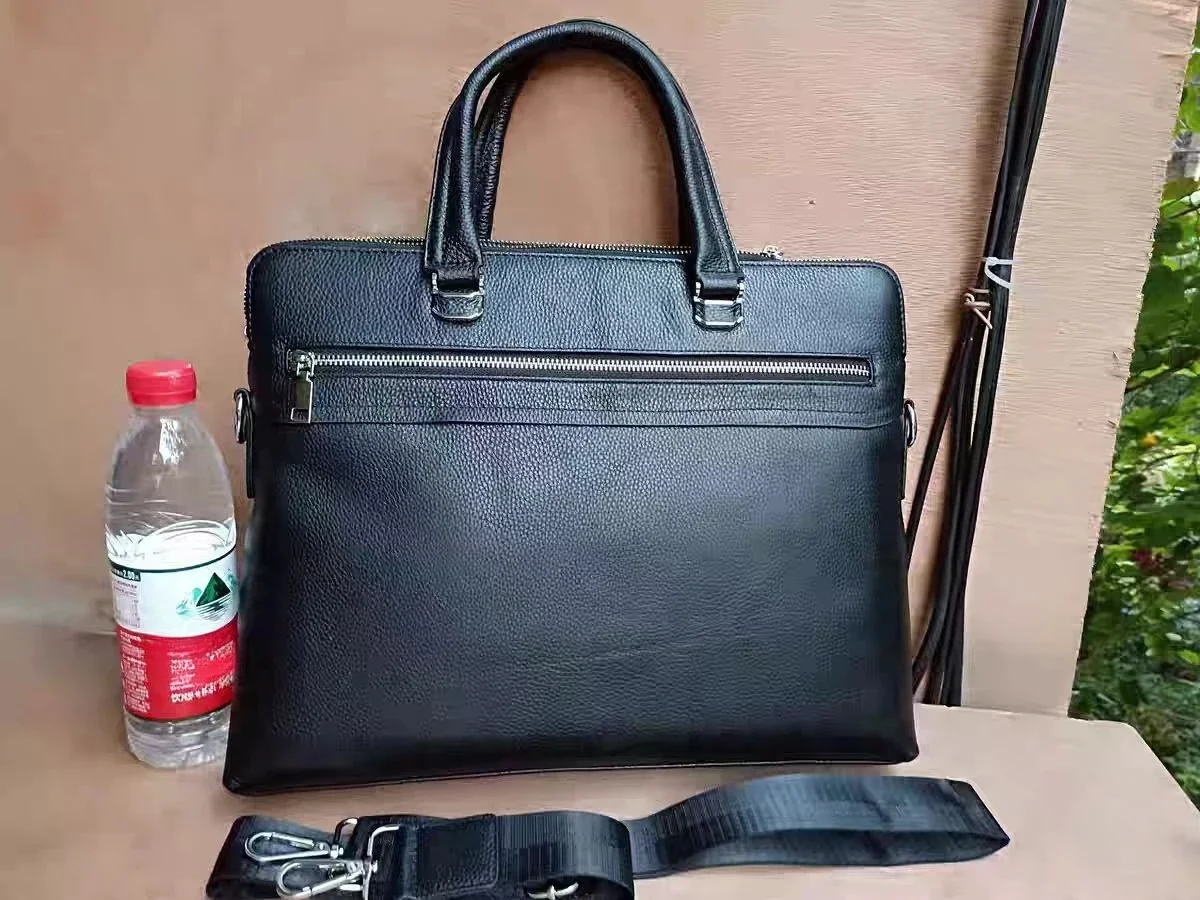 2027 New Luxury Cow Genuine Leather Business Men's Briefcase Male Brand Shoulder Bag Men's Messenger Bag Tote Computer Handbag