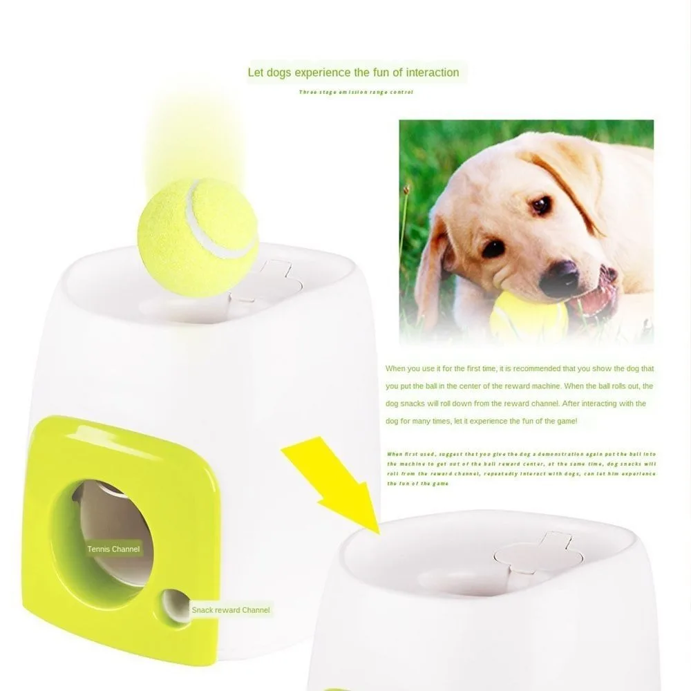 High quality With 1pcs Ball Tennis Launcher Pet Ball Thrower Throwing Mmachine Food Reward Machine Smart Feeder