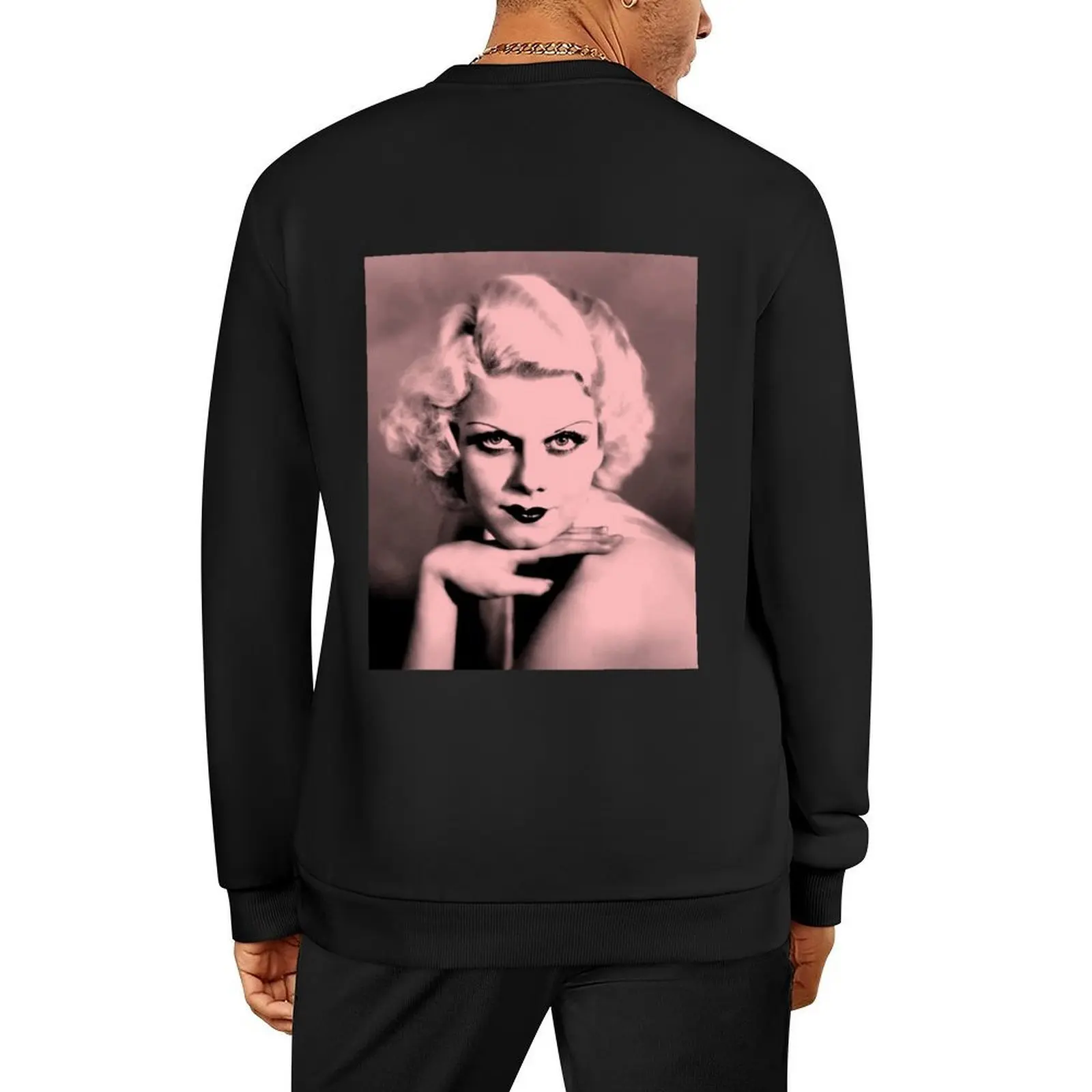 

Jean Harlow in pink and black Pullover japanese style clothes for men men's coat korean autumn clothes hooded sweatshirt for men