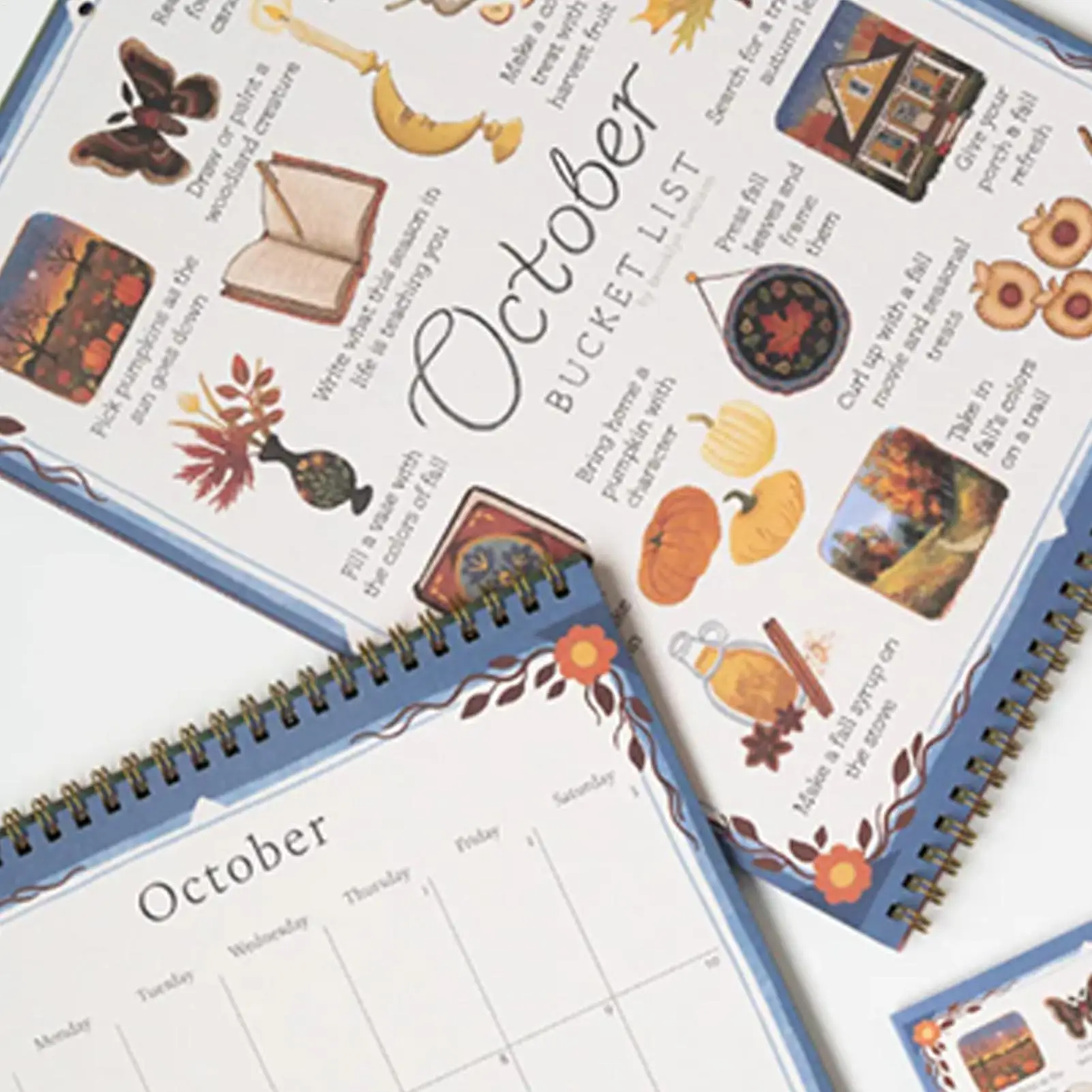 2026 Mini-Tischkalender mit saisonaler Spirale, kreativer Monatskalender, Planer für Desktop-Dekoration und Büromaterial