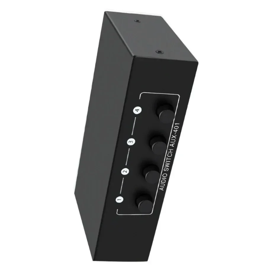 XIKCU 4 In 1 RCA AUX Audio Switcher Stereo Audio Selector 4X1 Pasif 3.5Mm Aux L/R RCA Audio Switch Box Analog Audio Selector