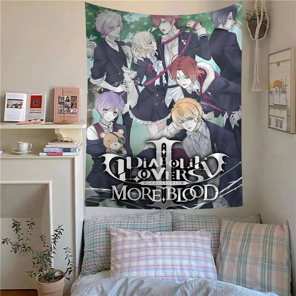 Anime D-Diabolik Lovers DIY Wall Tapestry Hippie Flower Wall Carpets Dorm Decor Wall Art Decor