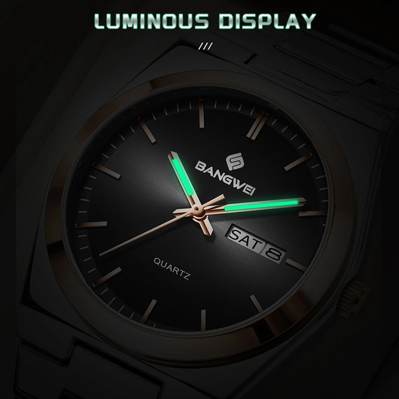 LIGE 2026 أفضل الساعات الفاخرة للرجال BANGWEI موضة كوارتز ساعات المعصم الرياضة مقاوم للماء مضيئة تاريخ ساعة رجالي Reloj Hombre #6