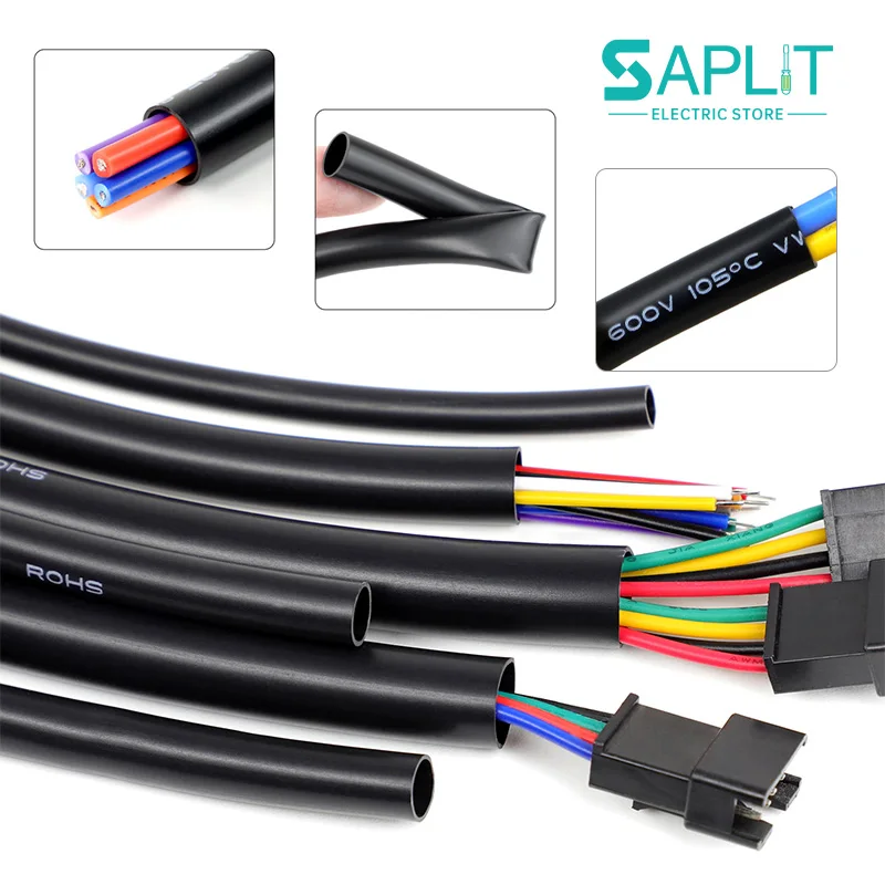 PVC Plastic Hose Dia 1mm - 20mm Non Shrink Black Flame-retardant Wire Protection Conduit Threading for Automotive Wiring Harness