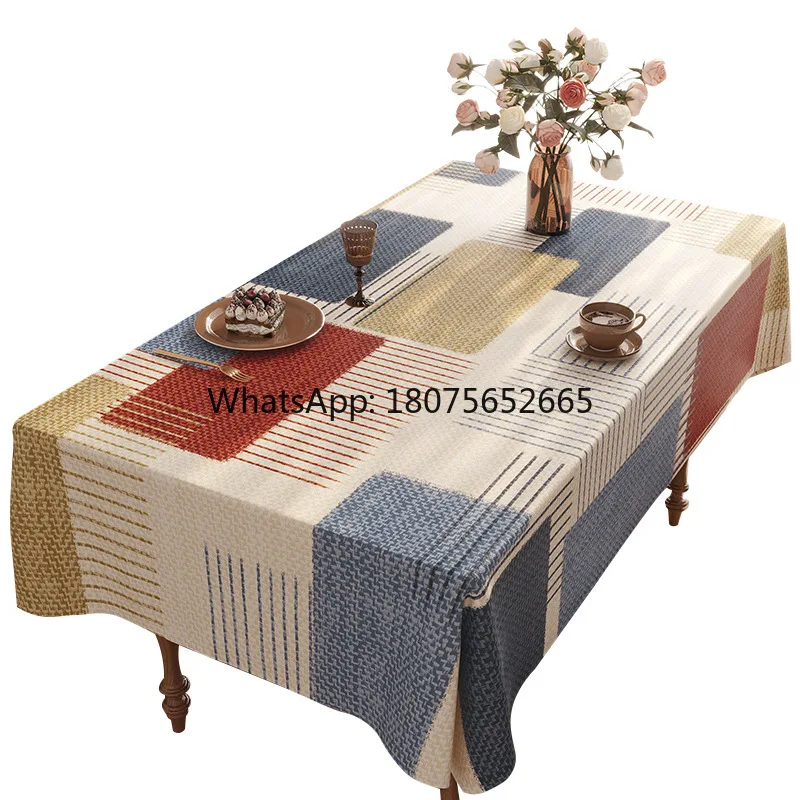 Waterproof and oil-proof no-wash retroaccessible luxury rectangular tablecloth