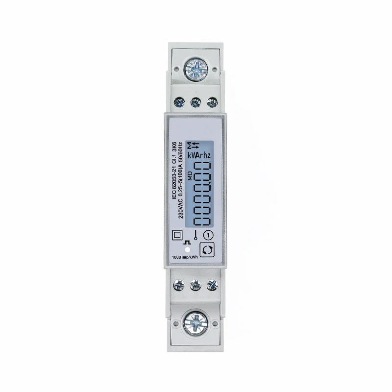 DIN Rail LCD TAC1100 Single Phase Energy kwh Meter 230VAC 100A RS485 Modbus Voltage Current HZ