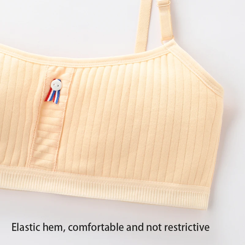 High School Student Underwear for Teenage Girls, High School Girls' Sports Bra, Big Kids' Tank Top with Padding for Breathabilit