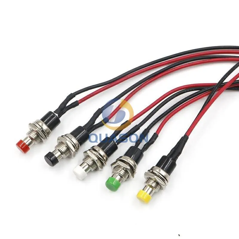 12mm Push button switch waterproof small car circuit wire speaker electrical mini boat shape round line PBS-11B PBS-33b