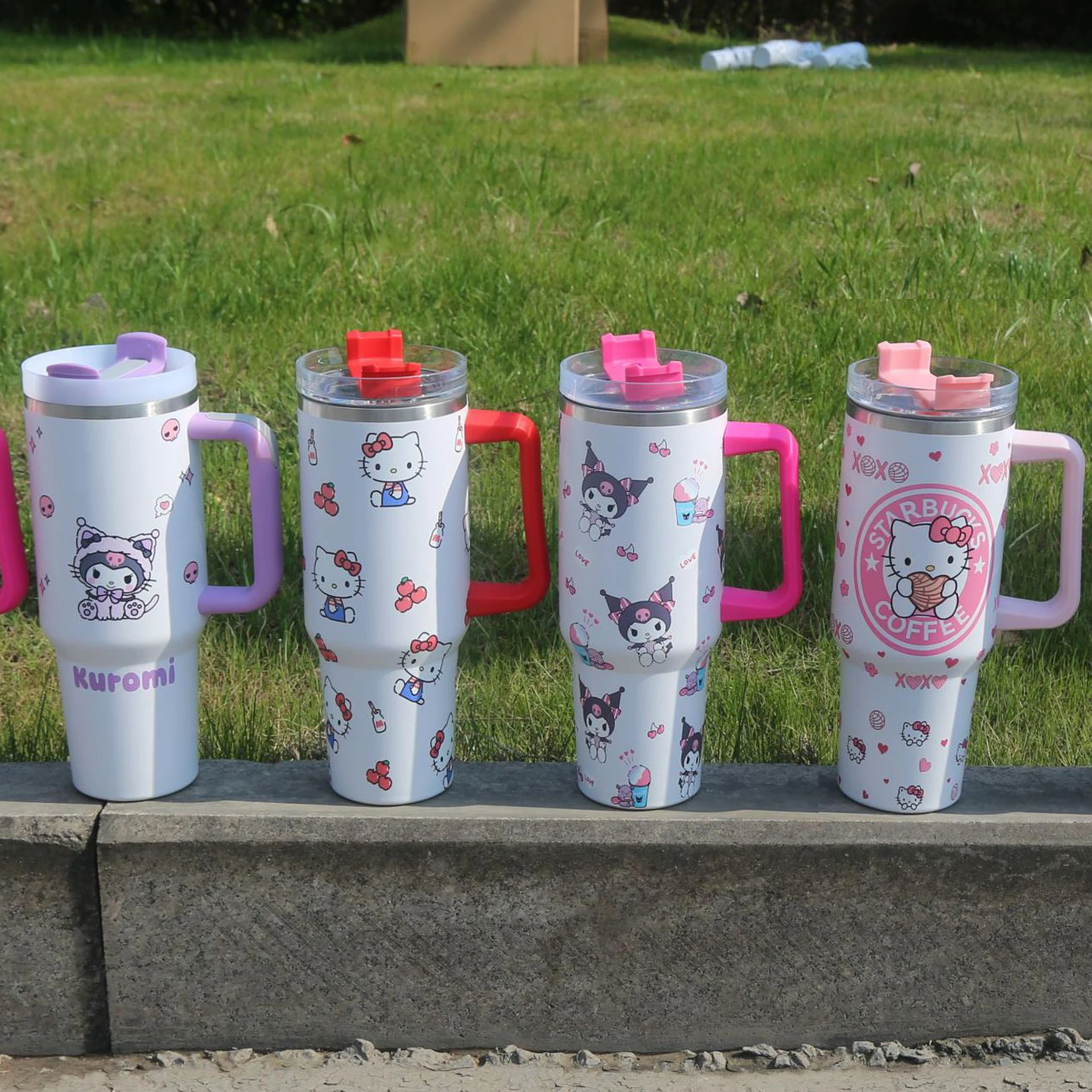 

1200 мл/40 унций Sanrio Hello Kitty Kuromi 304, изолированная бутылка для воды из нержавеющей стали, термокофейная автомобильная чашка, термос, подарок для девочки