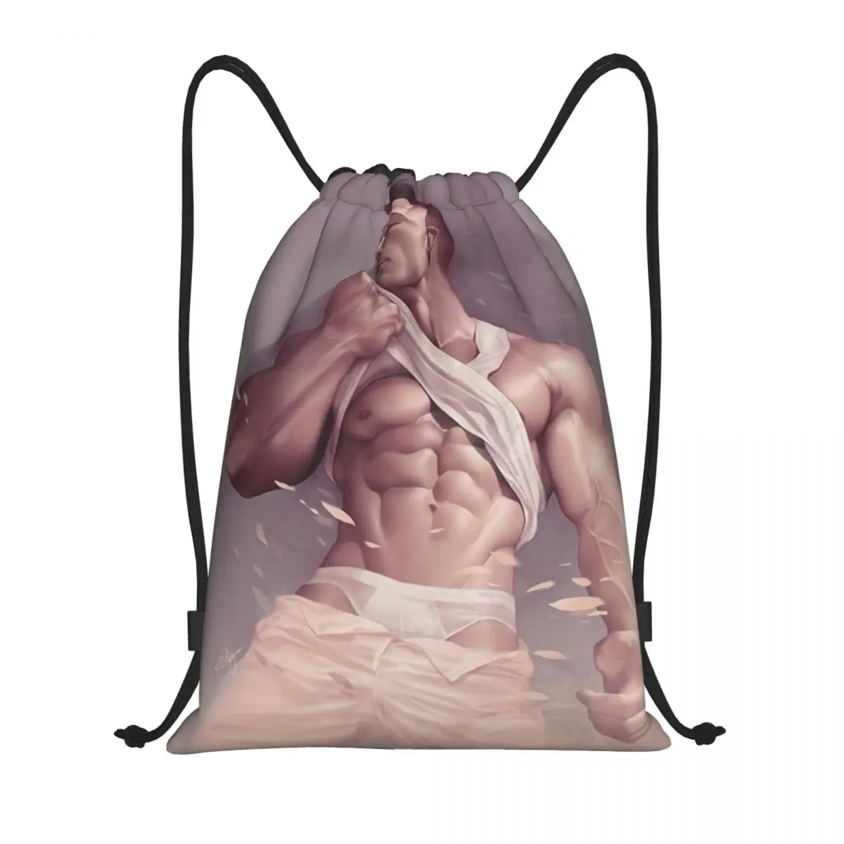 

Custom Sexy Muscle Boy Gym Body Drawstring Bag for Shopping Yoga Backpacks Men Women Tempting Pride Gay Art Sports Gym Sackpack